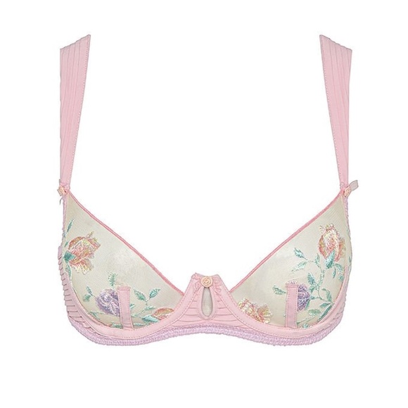 For Love And Lemons Pink Floral Embroidered Bra - Picture 4 of 8